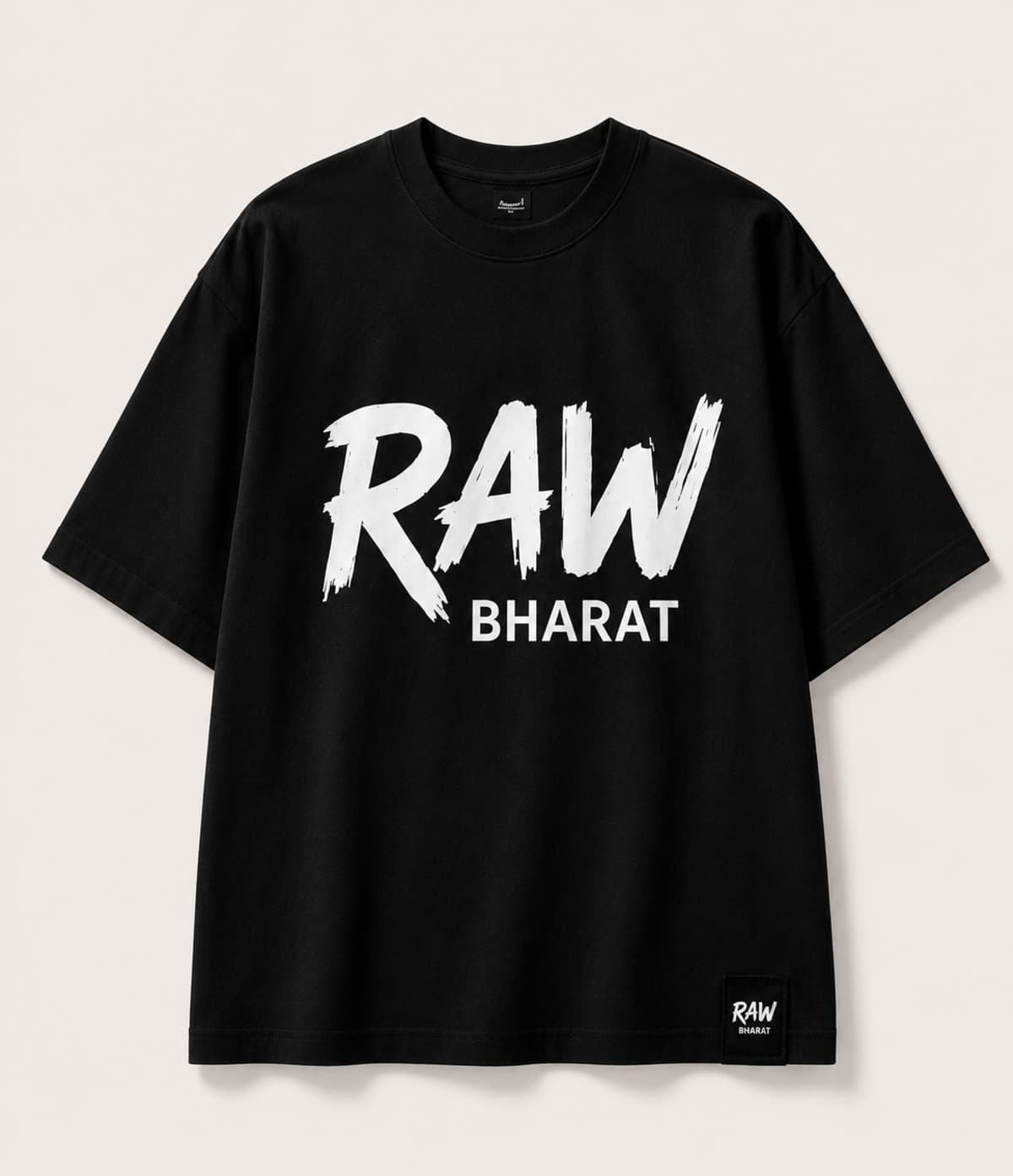 Black Tshirt Raw Bharat Over Size Mens — view 1