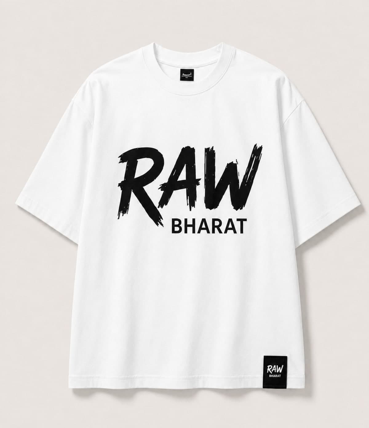 High quality Raw Bharat white tshirt with RAW bharat print — view 1